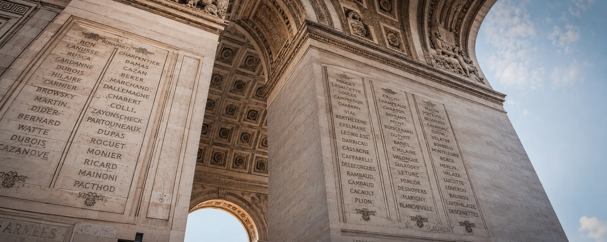 Engraved stone of the Arc de Triomphe